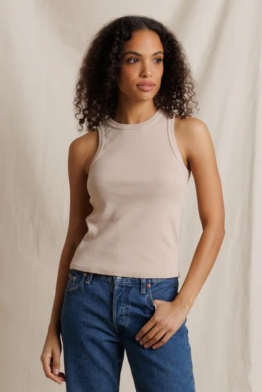 Perfect White Tee Daphne Rib Tank in Driftwood