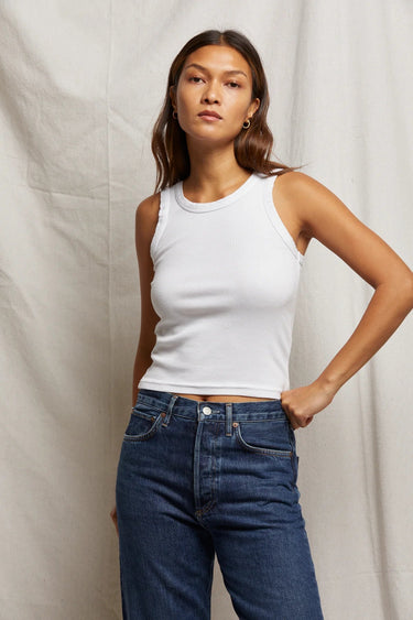 Perfect White Tee Elle Tank in White - Estilo Boutique