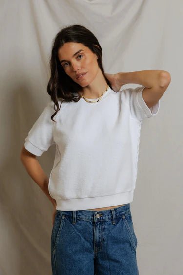 Perfect White Tee Kennedy Short Sleeve Sweatshirt in White