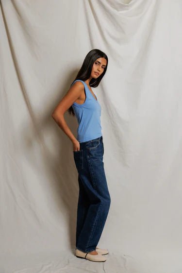 Perfect White Tee Khara Tank in Pacific Blue