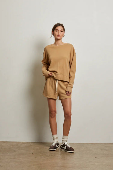 Perfect White Tee Layla Short in Suede