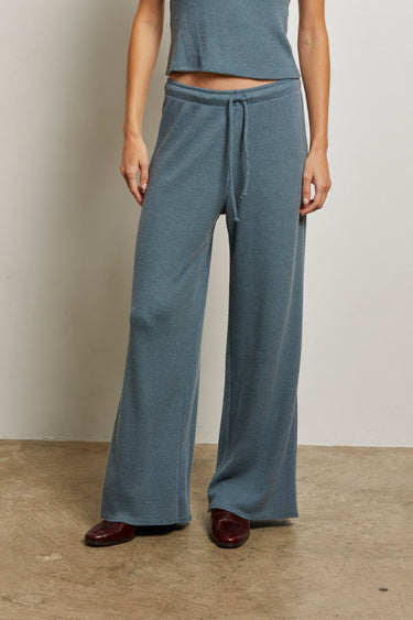 Perfect White Tee Maddie Brushed Waffle Drawstring Pant in Slate