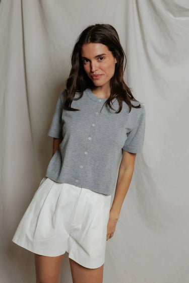 Perfect White Tee Maude Cardigan in Heather Grey