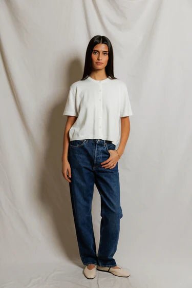 Perfect White Tee Maude Cardigan in White