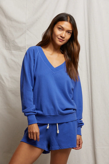 Perfect White Tee Sinead French Terry V Neck Sweatshirt - Estilo Boutique