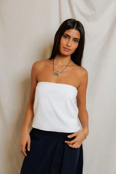 Perfect White Tee Talula Rib Tube Top in White