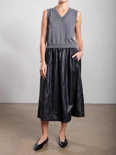 Pharaoh Claudia Skirt in Faux Leather in Black