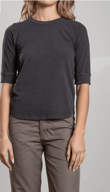 Pharaoh Giada Slim Crew in Supima Slub in Vintage Black