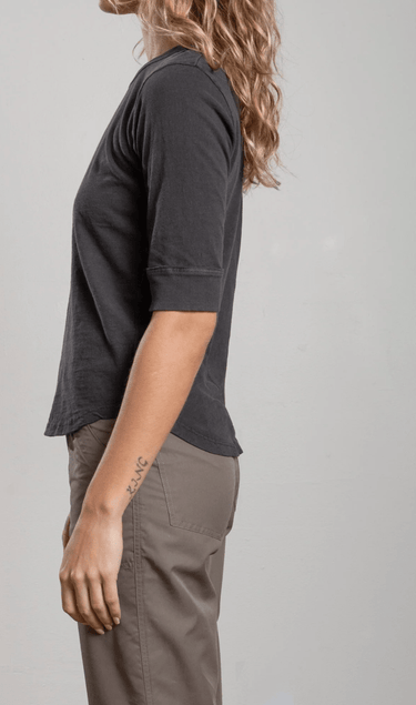 Pharaoh Giada Slim Crew in Supima Slub in Vintage Black