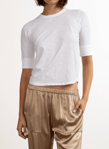 Pharaoh Giada Slim Crew in Supima Slub in White