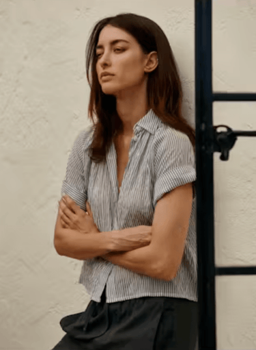 Pharaoh Halle Shirt in Marin Stripe Washed Black
