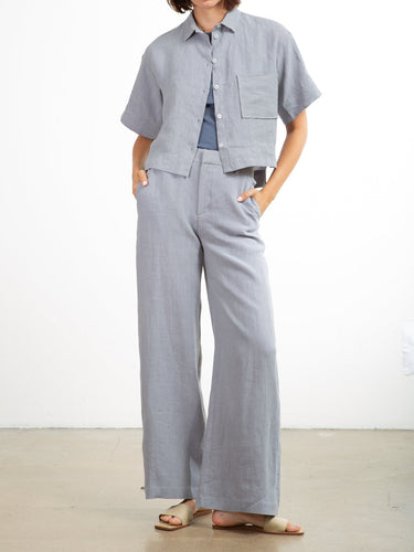 Pharaoh Hepburn Linen Pant in Slate - Estilo Boutique