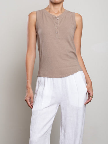 Pharaoh Kiera Tank in Supima Slub in Foundation