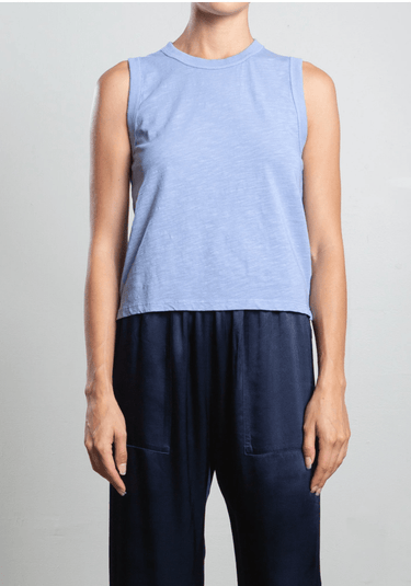 Pharaoh Liv Tank in Supima Slub in Blue Jay