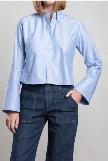Pharaoh Monty Shirt in Spanish Oxford in Banker Blue