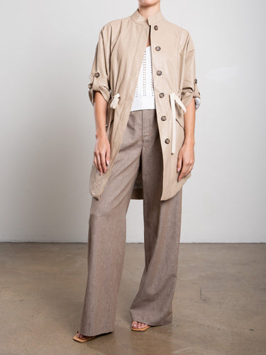 Pharaoh Tracy Jacket in Faux Leather in Biscotti