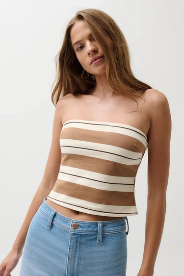 Pistola Beverly Tube Top in Desert Egret