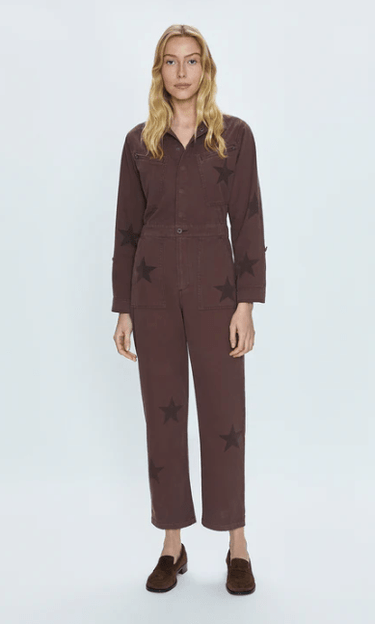 Pistola Campbell Aviator Jumpsuit in Royal Coffee - Estilo Boutique