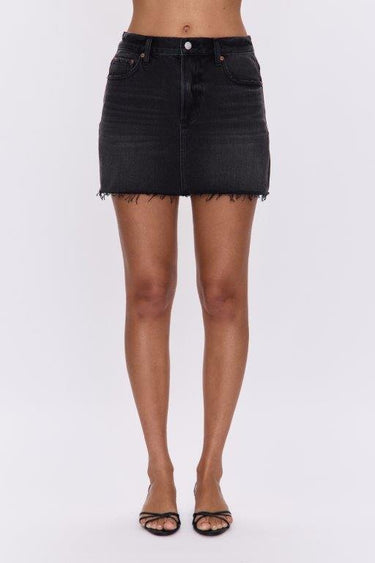 Pistola Daisy Low Slung Mini Skirt in Caviar