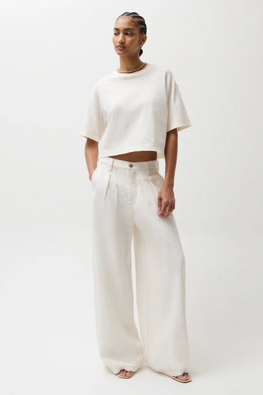 Pistola Delphine Pleated Wide in Off White