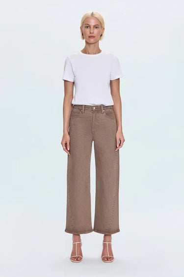 Pistola Kyra High Rise Bowed Wide Leg in Tannin