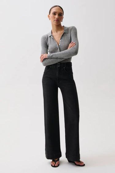 Pistola Lana High Rise Ultra Wide Leg Jean in Jetset