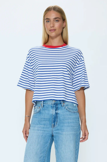Pistola Mae Cropped Tee in Maritime Red