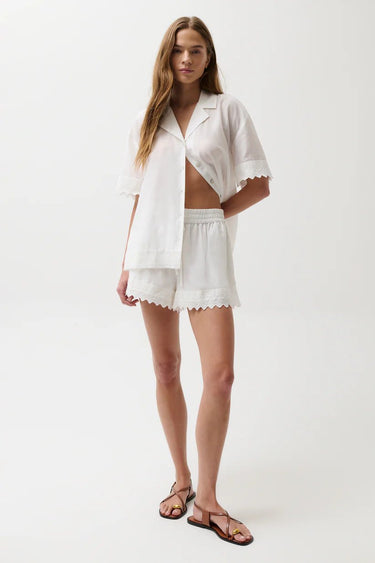 Pistola Meiya Meiya Lace Camp Short in Soft White