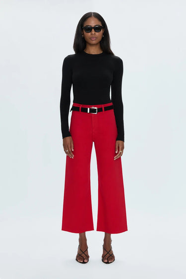 Pistola Penny Crop Wide Leg in Ruby - Estilo Boutique