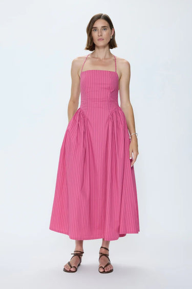 Pistola Sadee Open Back Dress in Magenta Stripe