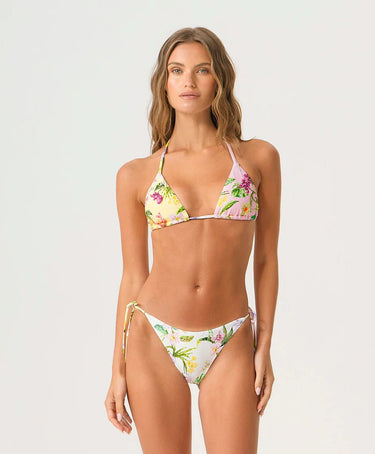 PQ Swim Embroidered Tie Side Bottom in Paradise Bloom