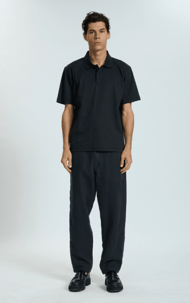 Rag & Bone Slim Polo in Tech Pique in Black