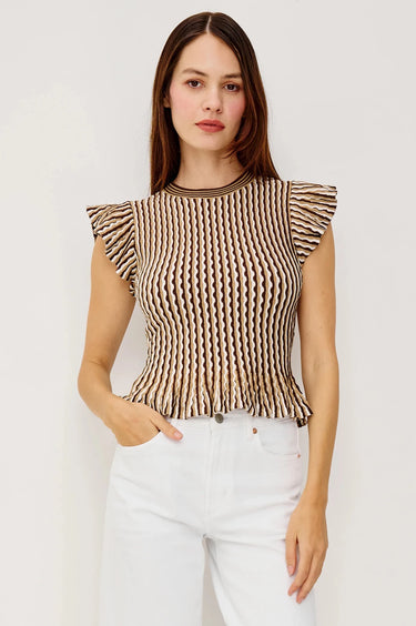 Rails Bryn Top in Brown Stripe