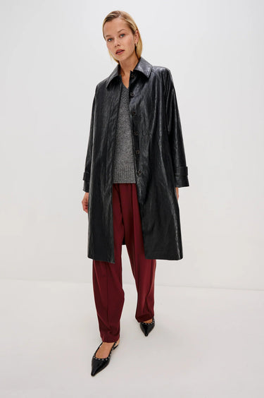 Rails Hills Coat in Faux Leather Black