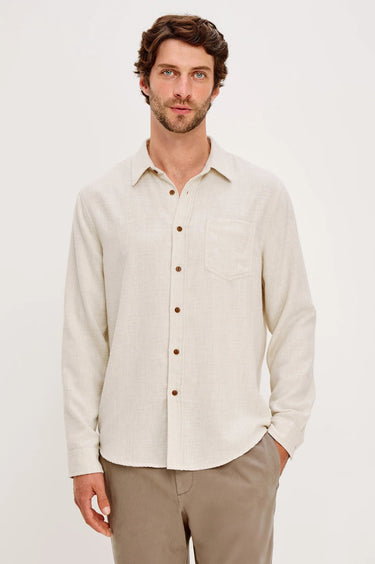 Rails Men Runson Shirt in Cream Heather