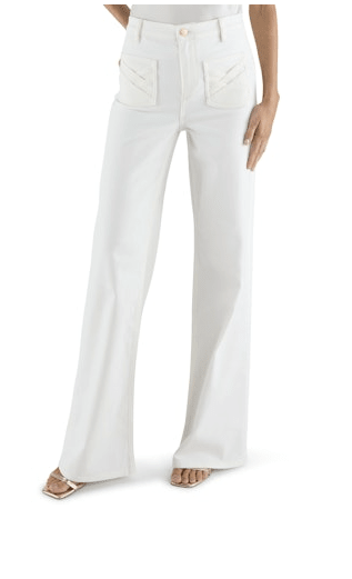 Ramy Brook Heidi High - Rise Wide Leg Braided Jean in White