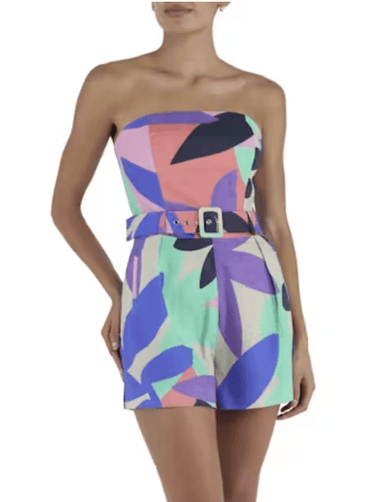 Ramy Brook Isobel Romper in Aurora Palm Print