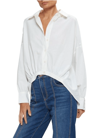 Ramy Brook Sarah Cotton Poplin Top in White - Estilo Boutique
