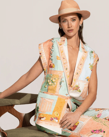 Ranna Gill Arista Sleeveless Jacket in Multi - Estilo Boutique