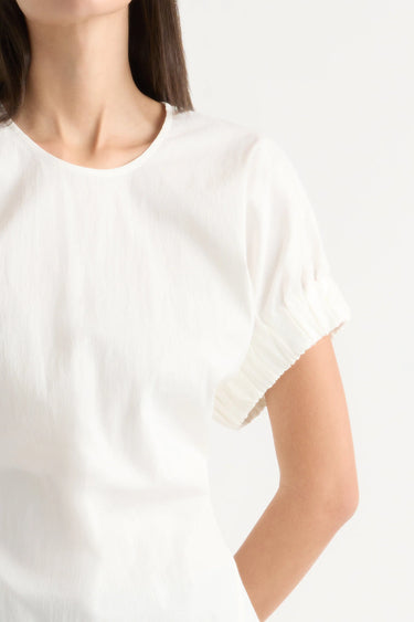 Modern Citizen Roxanne Elasticated-Sleeve Blouse in White
