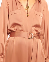 Ramy Brook Cecilia Belted Midi Dress in Saddle
