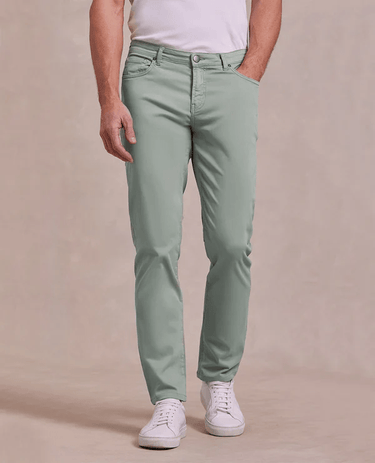 Rye 51 Comfort Cotton Stretch 5 Pocket Pant in Green Sea - Estilo Boutique