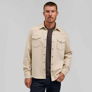 Rye 51 The Wyatt Microsuede Shirt Jacket in Opal