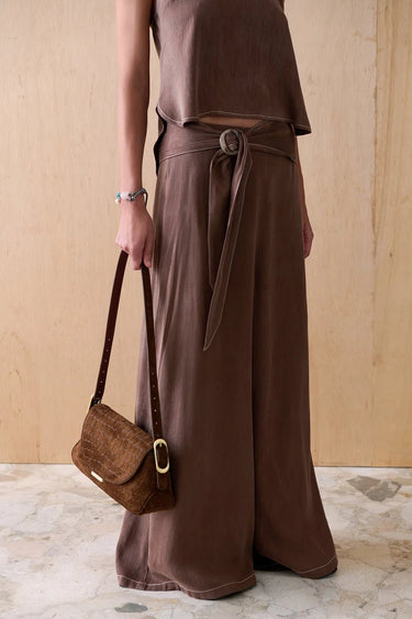 Sancia The Luna Cupro Pants in Truffle