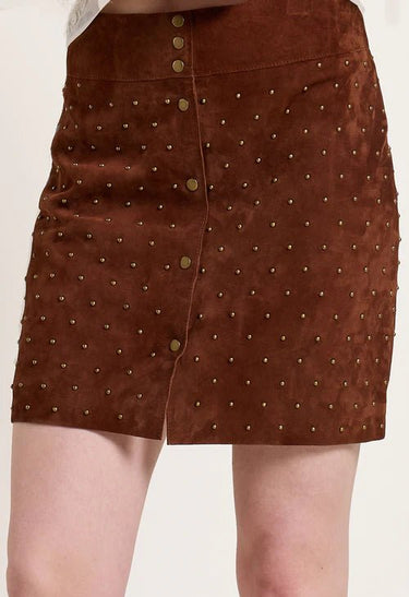 Scarlett Poppies Ember Suede Skirt in Tan