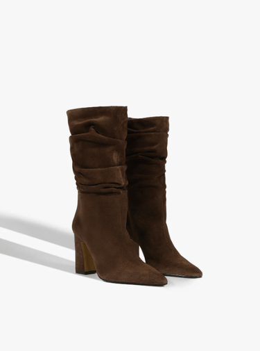 Schutz Harriet Suede Boot in Pecan Brown