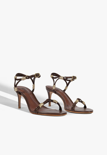 Schutz Nara Mid Sandal in Root Brown
