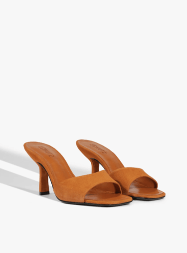 Schutz Posseni Suede Sandal in Cuoio Brown