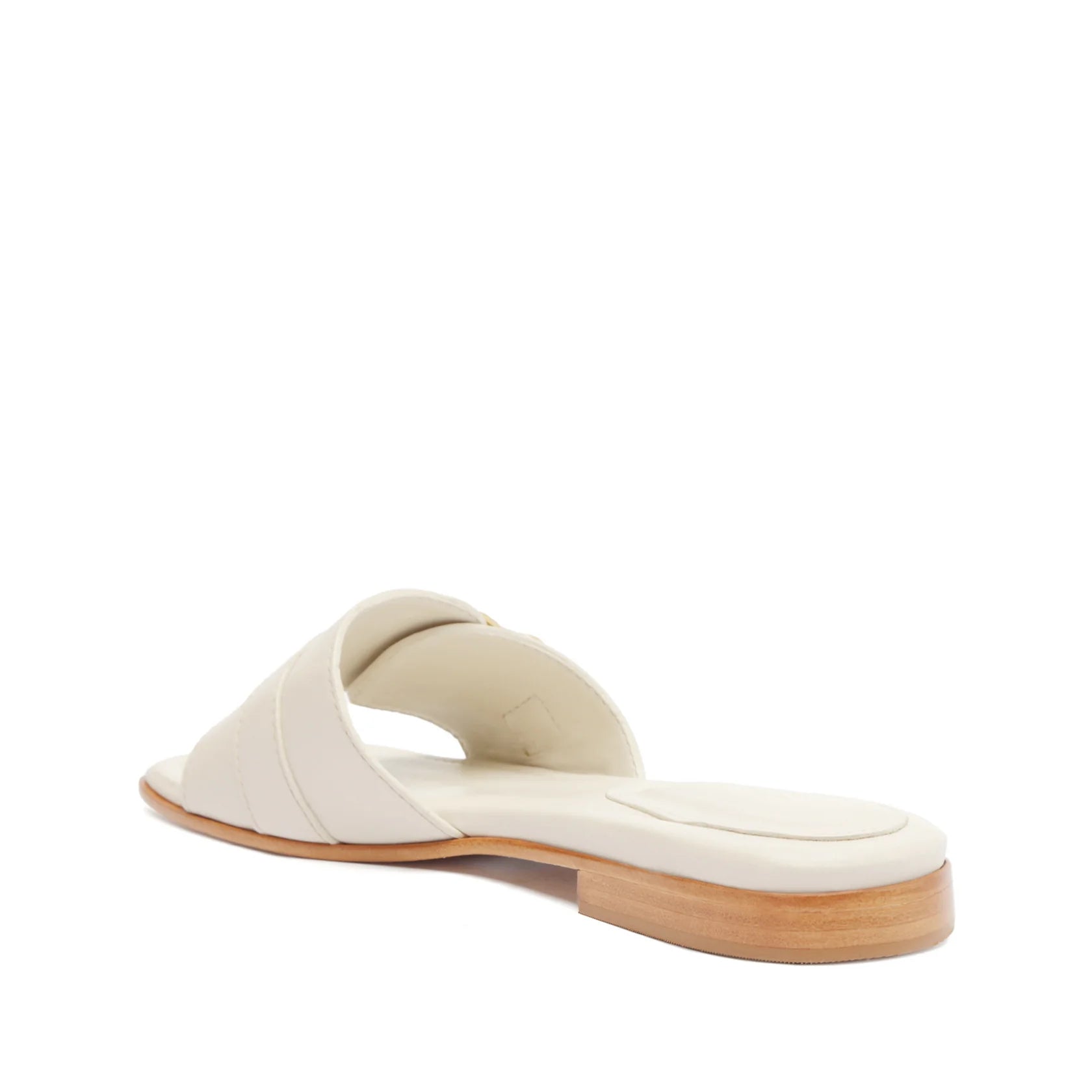 Schutz Wavy Flat Sandal in Pearl - Estilo Boutique