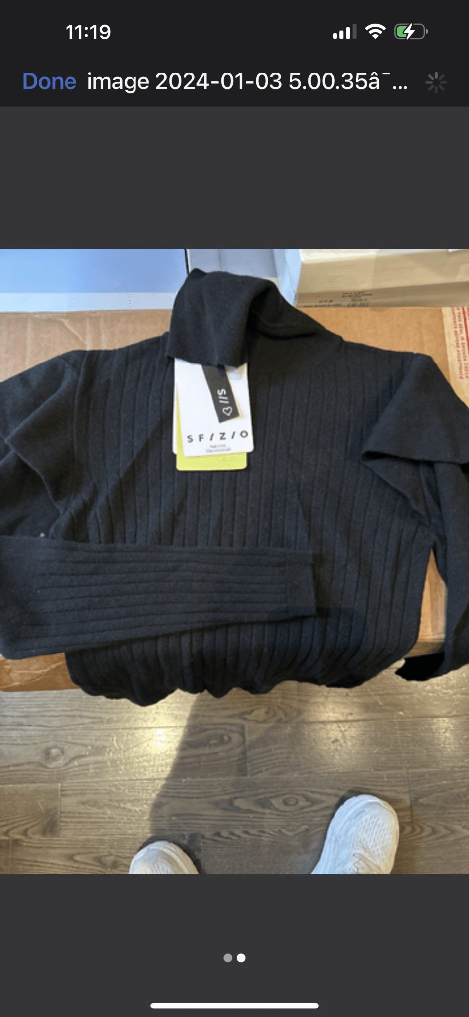 Sfizio Flutter Shoulder Turtleneck Sweater in Black - Estilo Boutique